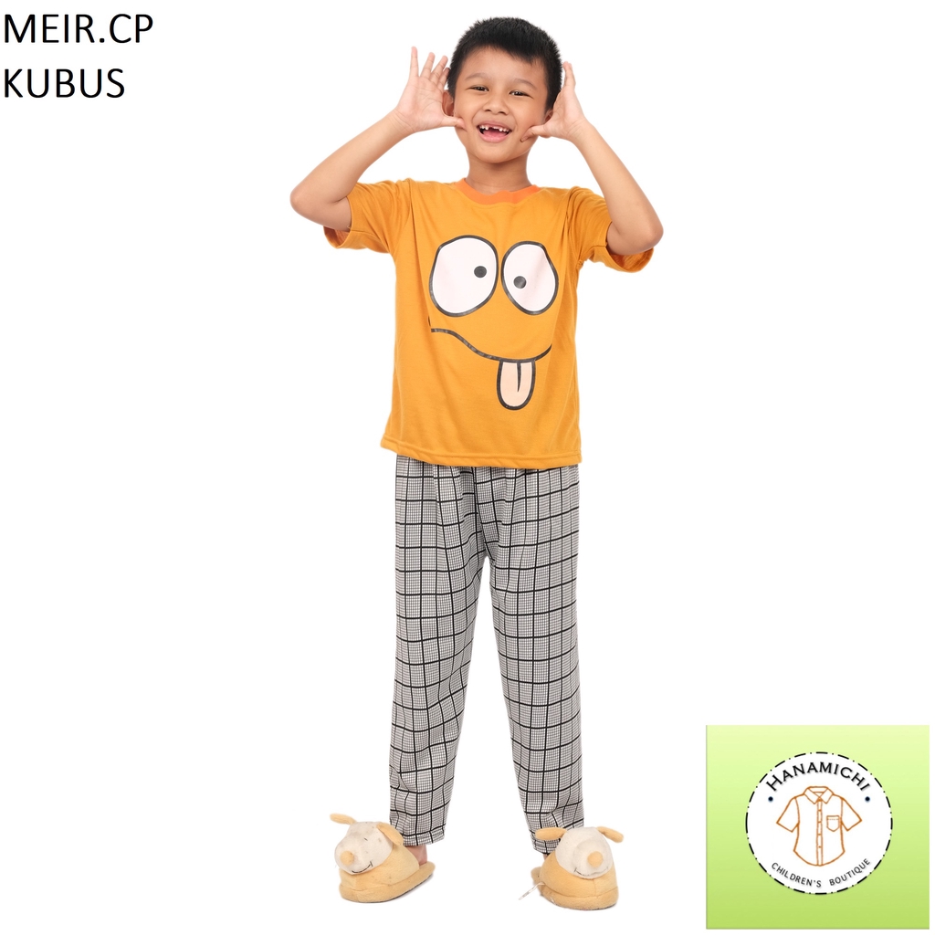 Hanamichi MEIR.CP Setelan Baju Tidur Anak Bergambar Lengan Pendek