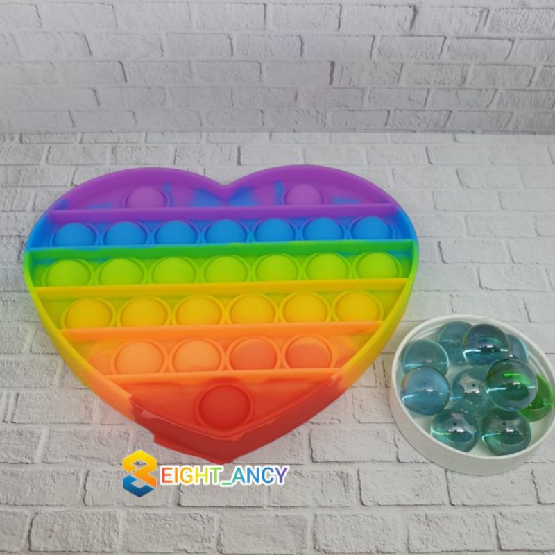 8T NEW FIDGET POP IT MURAH POP IT RAINBOW POP IT VIRAL TIKTOK-Love RAINBOW
