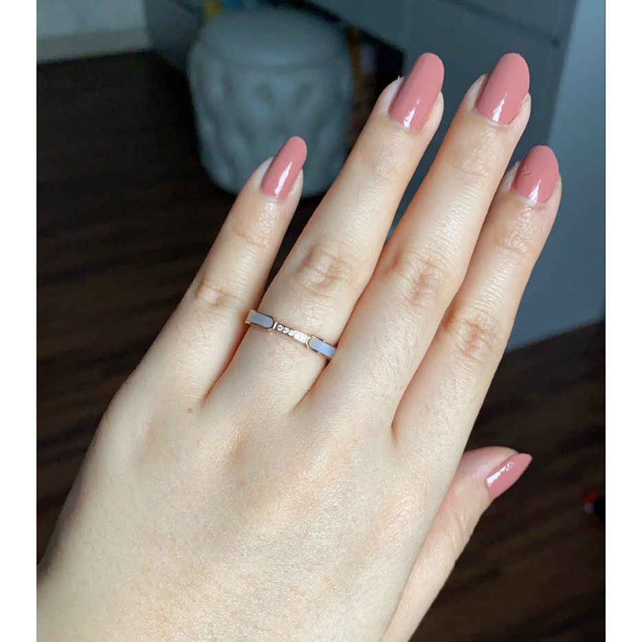 Cincin Titanium Mini Korea Wanita CK149 motif elegan cocok untuk pesta kantor hadiah