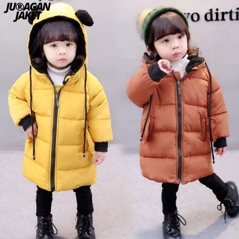 jaket winter anak laki-laki/perempuan topi bertudung lucu new trend