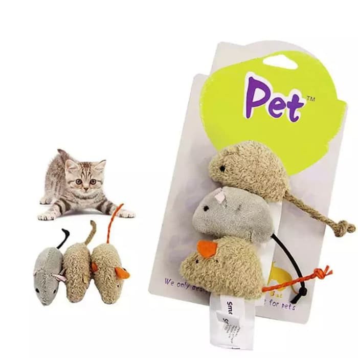 VON355 Cat toy tikus mainan gigitan kucing premium 1 set 3 pcs 