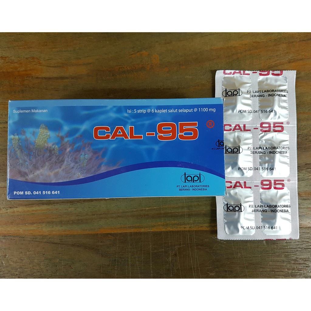 CAL 95 Strip Tablet- Suplemen Calcium Per Tablet Vitamin Ibu Hamil Anak Lansia LAPI Original Kesehatan Tulang Cal-95 Kalsium