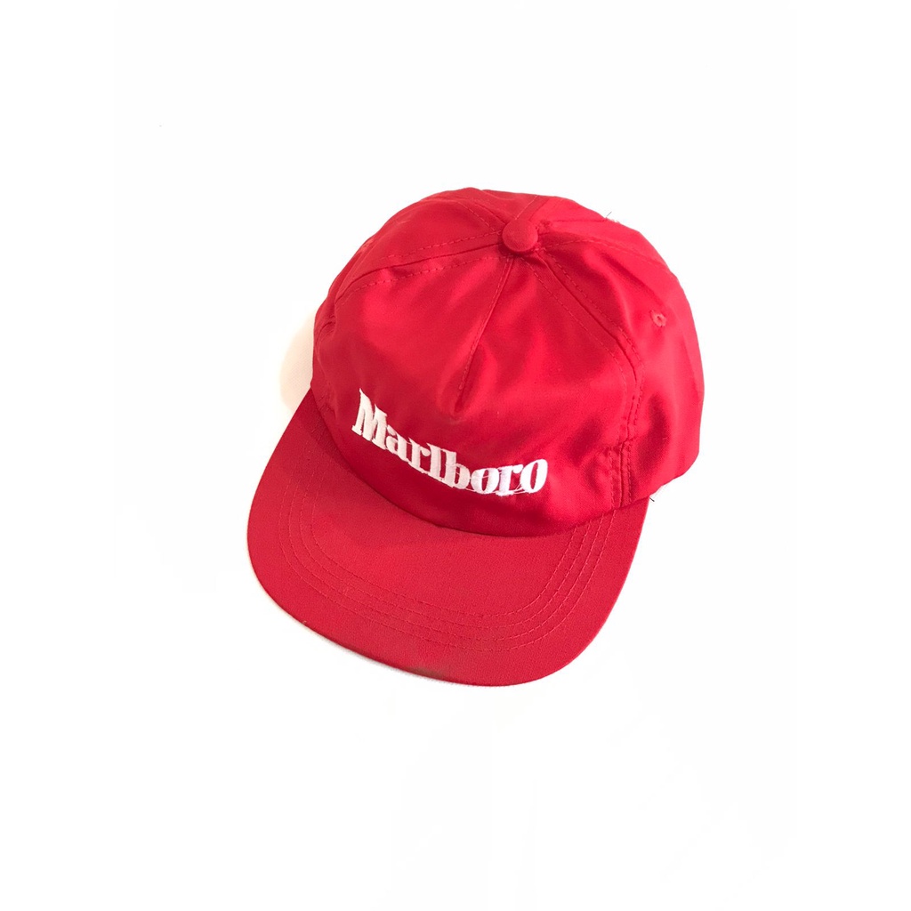 BASEBALL CAPS SIX PANEL MERAH VINTAGE BORDIR FONT PUTIH CANVAS.TOPI SNAP BACK MERAH SIX PANEL