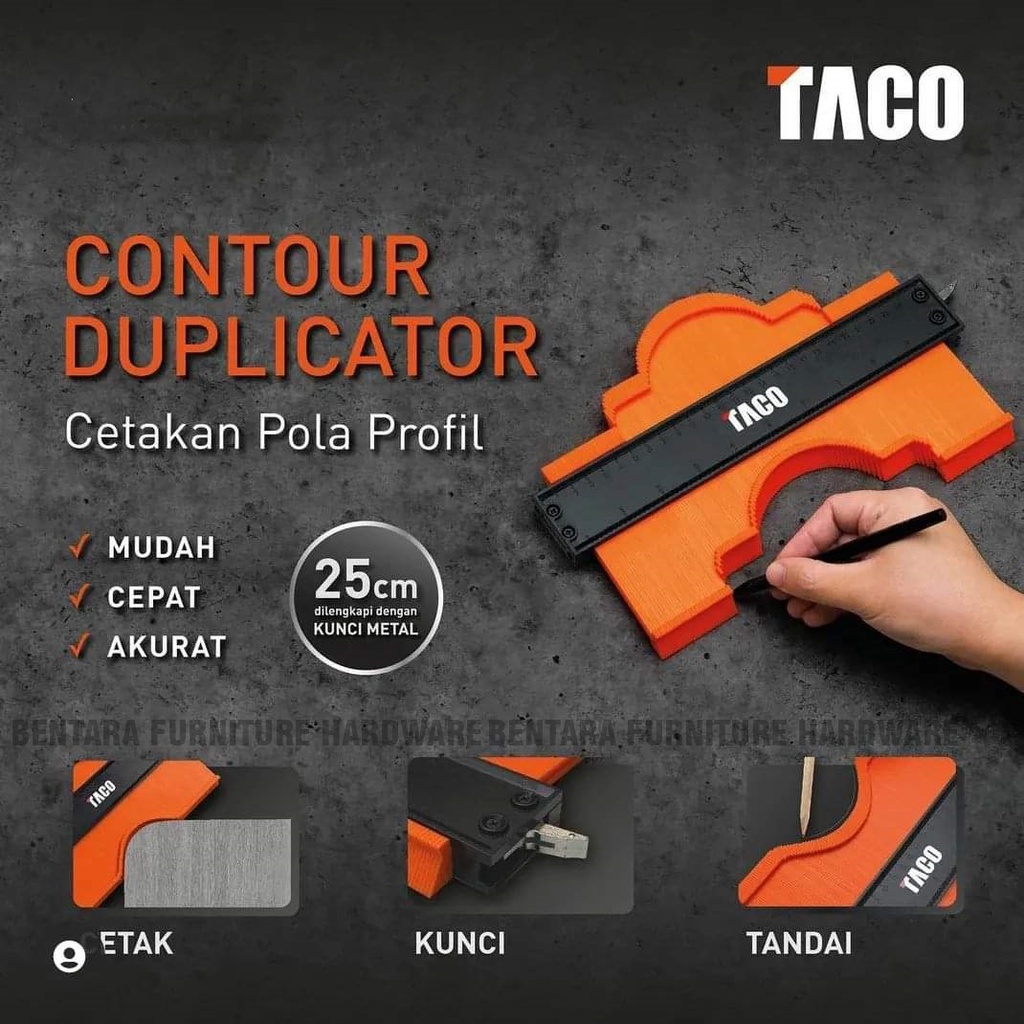 25 CM TACO CONTOUR DUPLICATOR - ALAT CETAK PROFIL DUPLIKAT TOOL UKUR