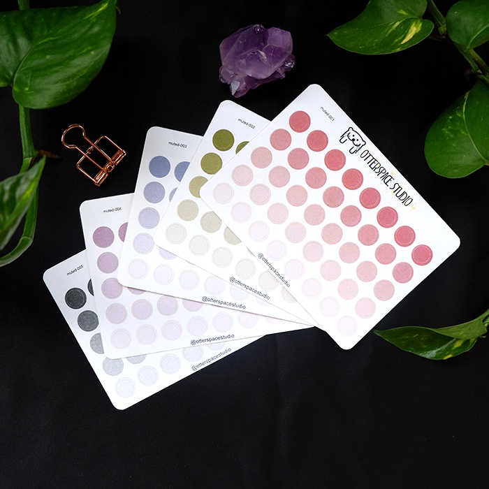 

Otterspace Studio | Dots Muted 1 Color Palette Bullet Journal / Planner Sticker