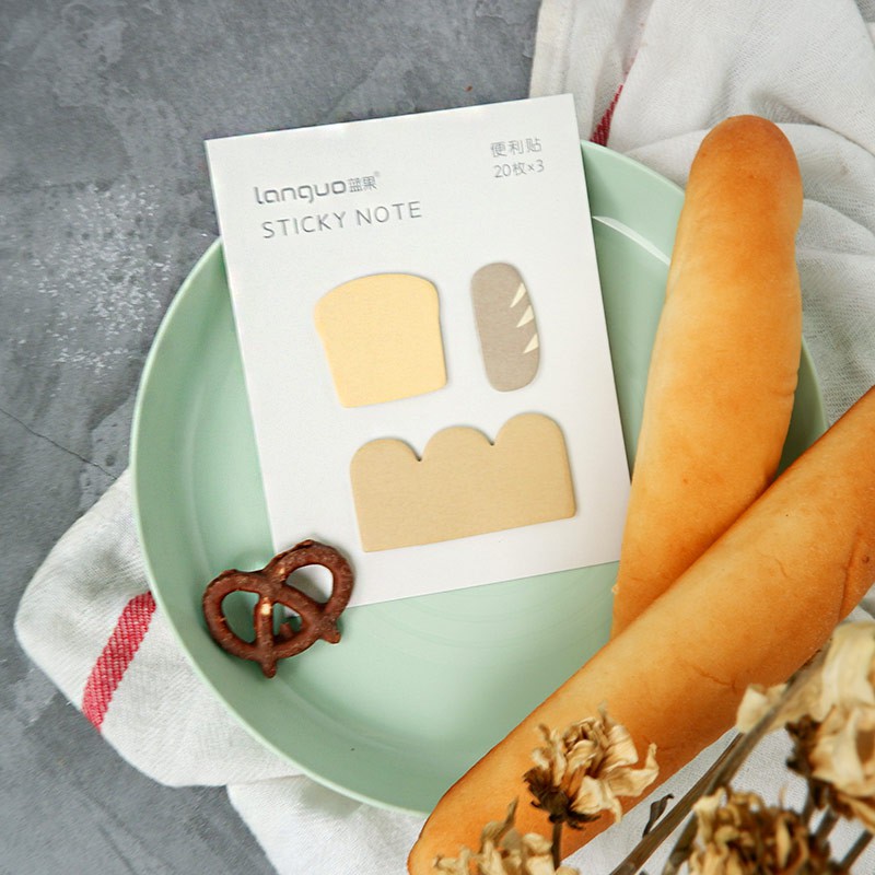 STICKY NOTE LUCU CATATAN PESAN TEMPEL UNIK / ISI 3 MOTIF BERBEDA / Mini Snack Time Sticky Notes Set-3
