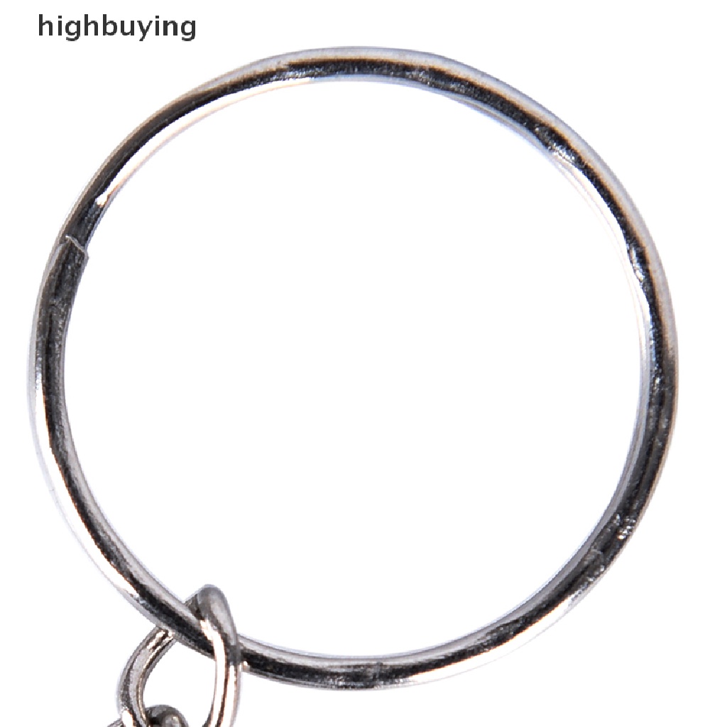 Gantungan Kunci Rantai Pendek Split Ring Bahan Stainless Warna Silver Polished Glory