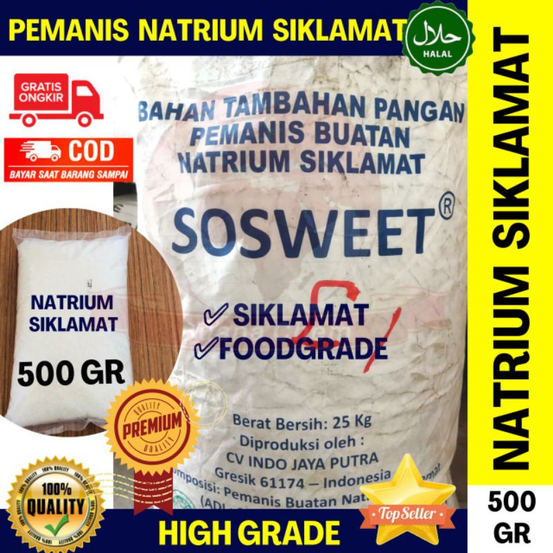 

Natrium Siklamat 500 GR HALAL/ Pemanis Makanan Minuman / Sodium Cyclamate
