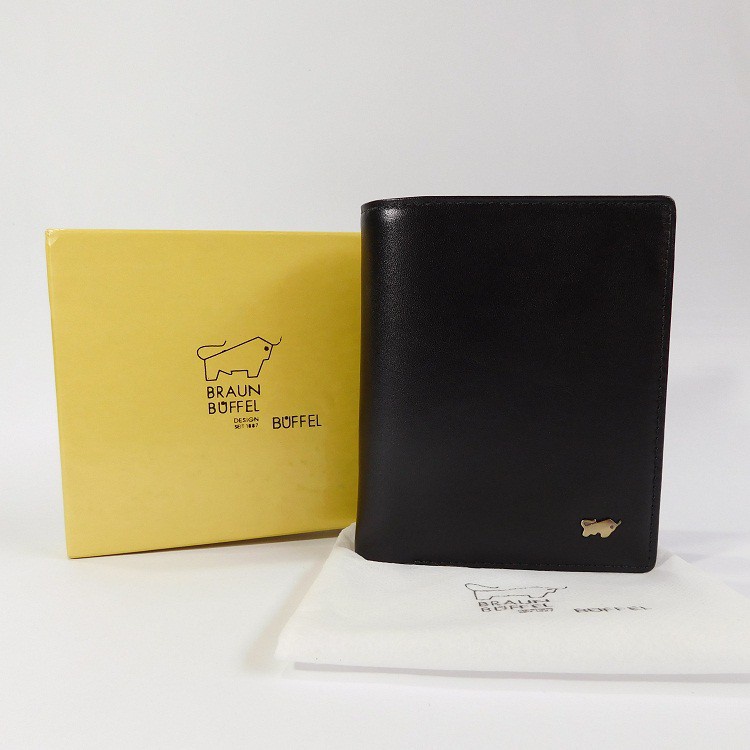 Gratis Ongkir DOMPET KULIT PRIA BERDIRI IMPORT BRANDED | BRAUN BUFFEL 5101 BLACK