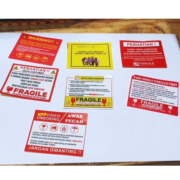 

Stiker Unboxing Fragile Wajib Vidio Unboxing Lebel Pengiriman Murah Tahan Air Horizontal