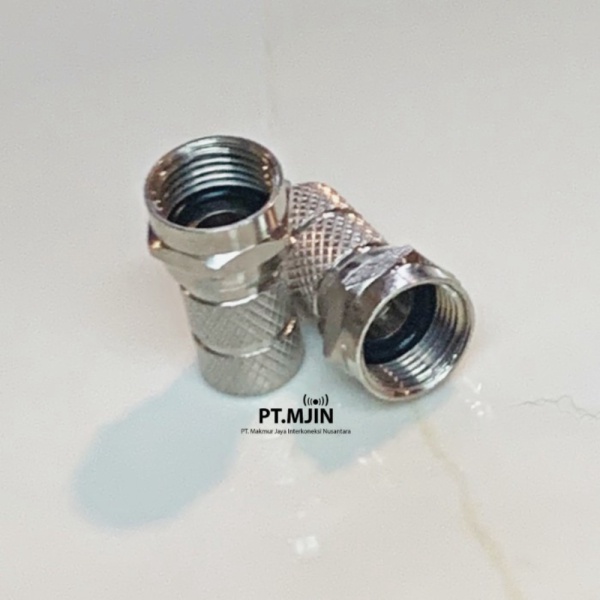

Paling Laku Konektor F male Rg6 twist on Zinc type dengan Black O Ring Rubber MJIN shopee
