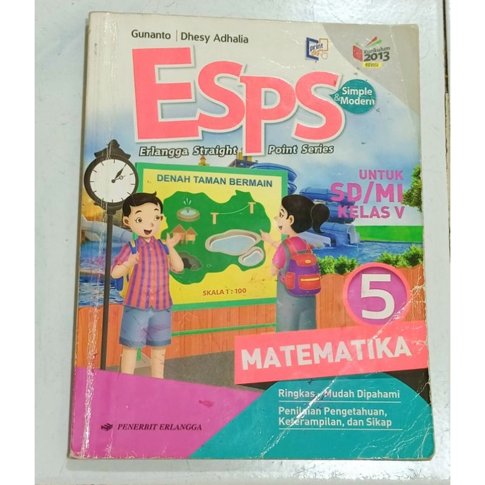 Buku Pelajaran Matematika Kelas 5 Sd ESPS Simple & Modern Kurikulum 2013 Murah Penerbit Erlangga