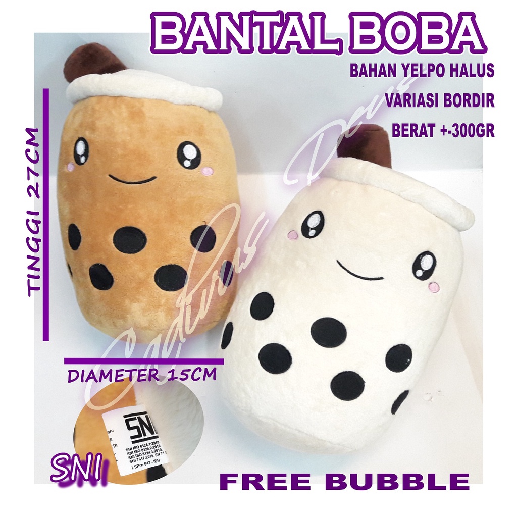 BANTAL BOBA - BONEKA - BUBBLE TEA TOYS - FREE BUBBLE