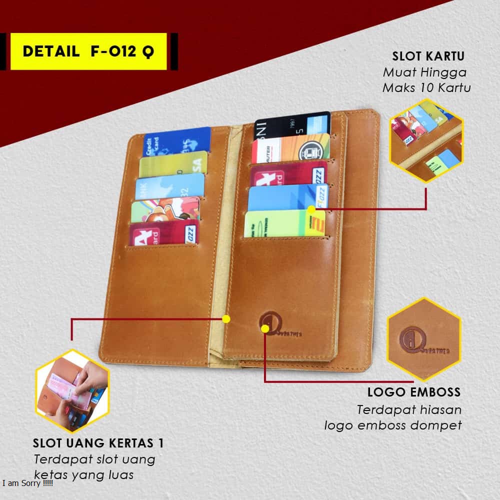 Dompet Panjang Pria unisex 100% KULIT SAPI ASLI kualitas eksport  Kode F012 QI