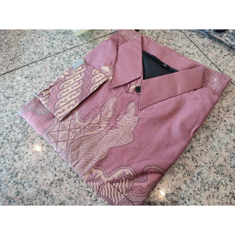 baju batik pria lengan panjang PINK DUSTY KEUNGGUAN SOF ORIGINAL PREMIUM KEKINIAN BATIK SOLO MURAH