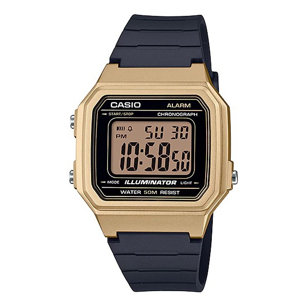 Casio Original W-217H-1A 9A /  W-217HM-5A 7B 9A Jam Tangan Pria Digital Karet Hitam