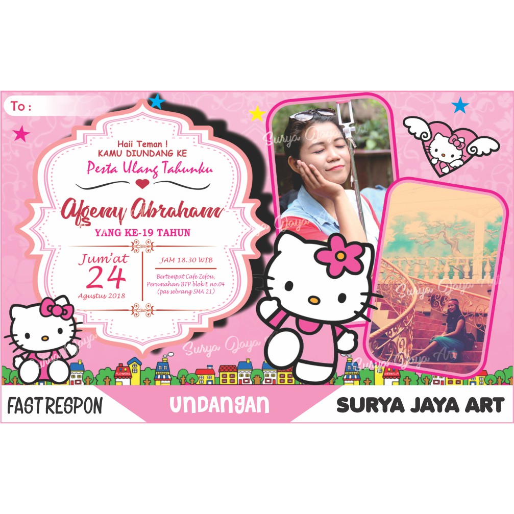  Undangan  Ultah  Hello  Kitty  kartu ucapan terbaik