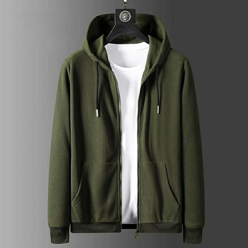 SWEATER HOODIE POLOS RESLETING ZIPPER BAHAN KATUN FLEECE TEBAL HODIE OVERSIZE M - 3XL