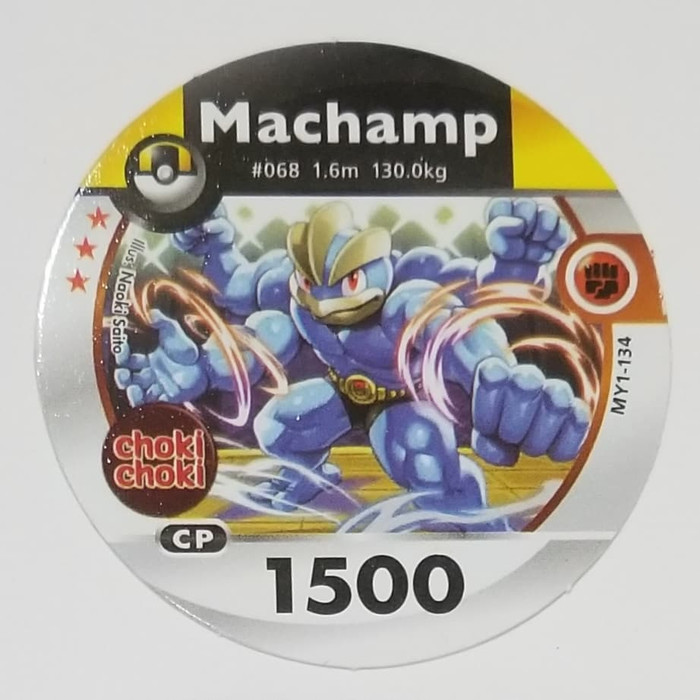 Kartu Pokemon Bulat Choki Choki Gold medallion ultra card Machamp 134
