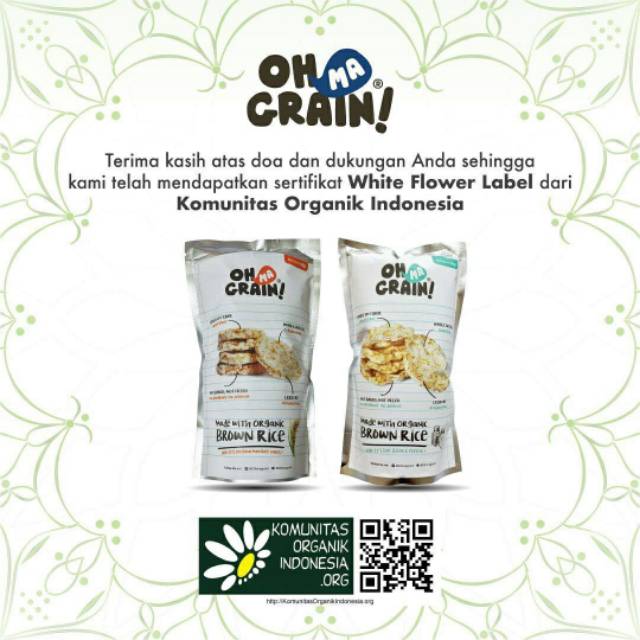 

Organic Rice Chips atau Keripik Beras Organik Oh Ma Grain(Cemilan Sehat)