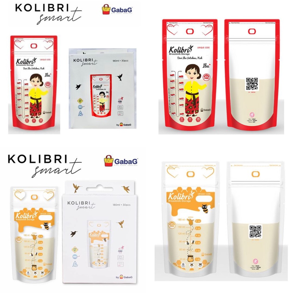 Gabag / Kolibri Breastmilk Breast Milk Storage Store Bags Kantung Asi 150ml 150 ml / 180ml 180 ml