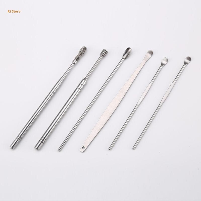 Pembersih Telinga Korek Kuping Stainless Stell Ear Wax 6 Pcs