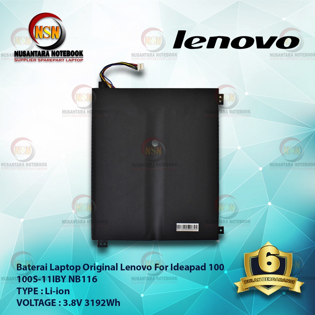 Baterai Laptop Lenovo Original ideapad 100 100S-11IBY NB116