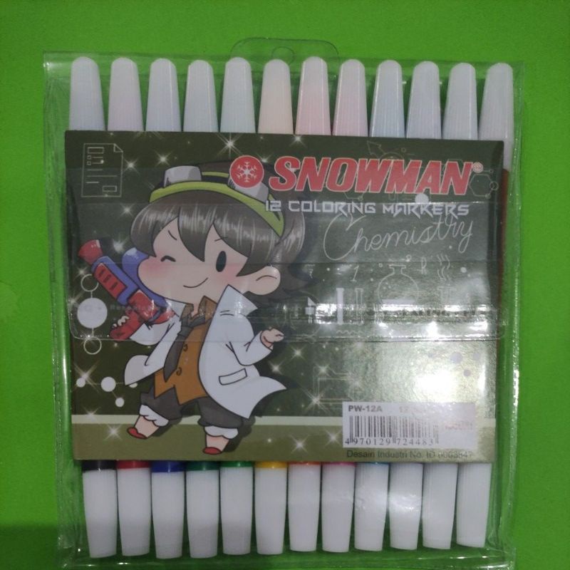 

Spidol Coloring Marker Snowman 12 Warna PW-12A