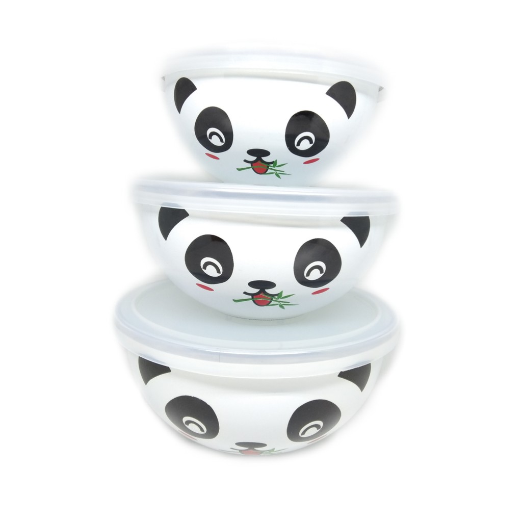 Maspion Magic Bowl Enamel On Steel Hello Panda 31418 - Paket isi 3pcs