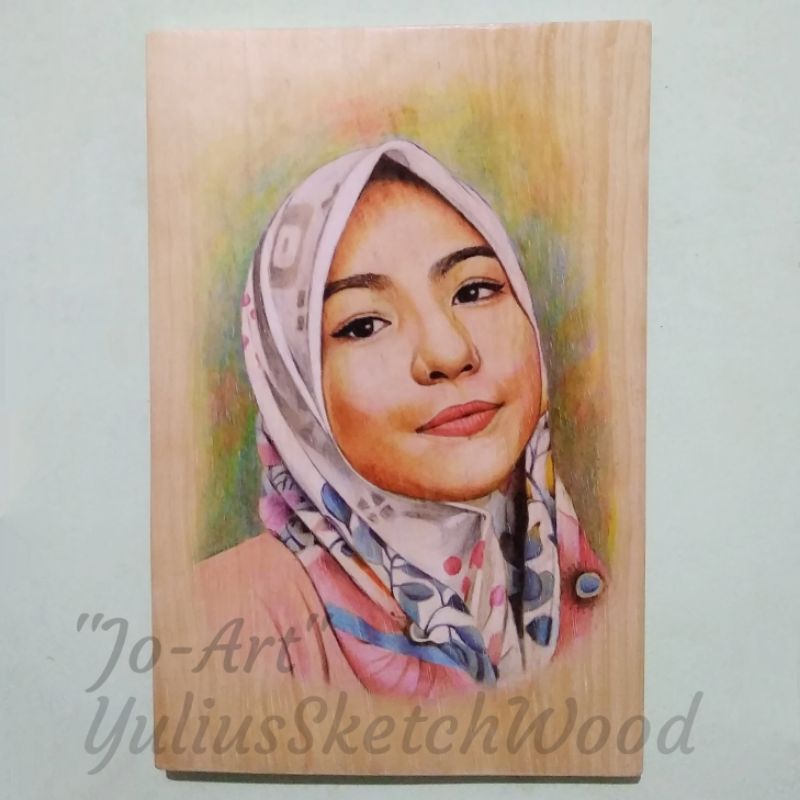 Lukisan kayu A4(20x30)cm,Sketsa kayu,Sketsa wajah,Photowood