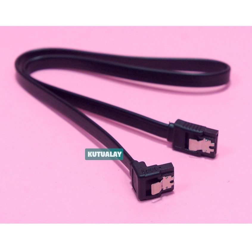 Kabel SATA3 6gbps Black Straight / Angle L SATA Hardisk HDD SSD PC Komputer CPU Hitam Lurus Bengkok