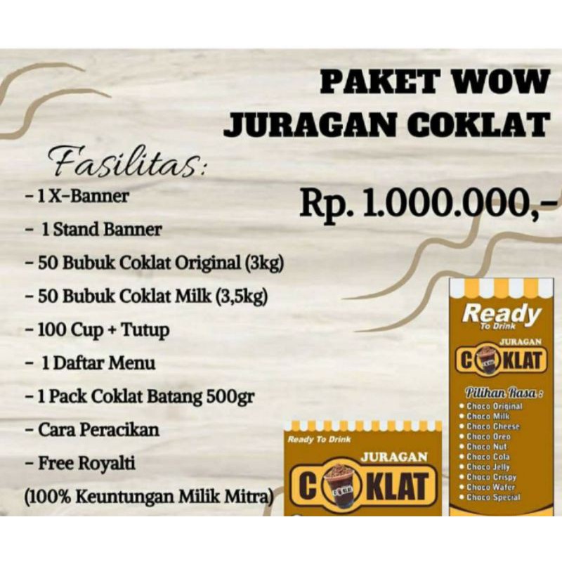 

Paket Usaha Juragan Coklat