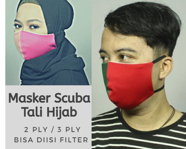 Masker Kain XO Premium 3Ply Kawat Hidung - Masker Batik - Masker Scuba Hijab - Masker Anak Kawat