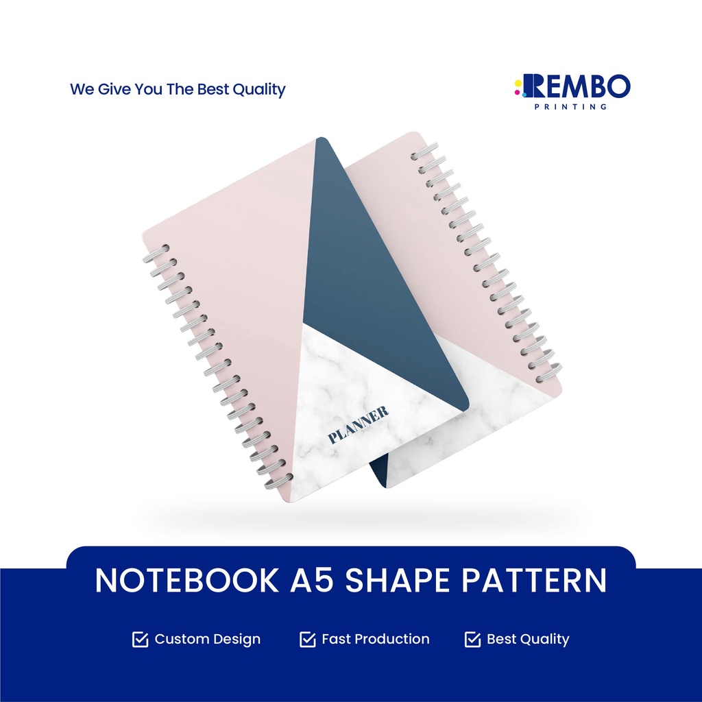 NOTEBOOK SHAPE PATTERN/JURNAL GRID/DOTTED/BLANK /LINE A5/ BUKU CATATAN RING / BUKU TULIS RING - REMBO PRINTING