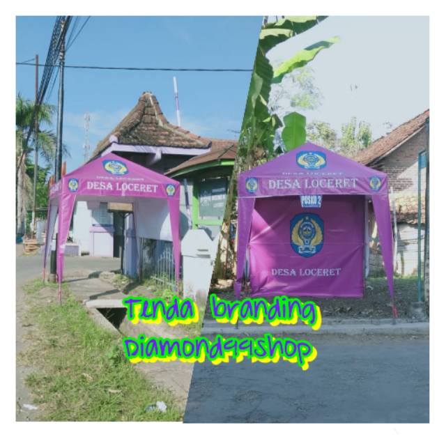 Tenda jualan branding, tenda 2x2 branding, tenda logo
