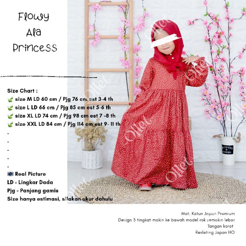 Gamis katun jepang anak umur 3 12 tahun model tingkat Gamis katun jepang anak umur 3 12 tahun model tingkat