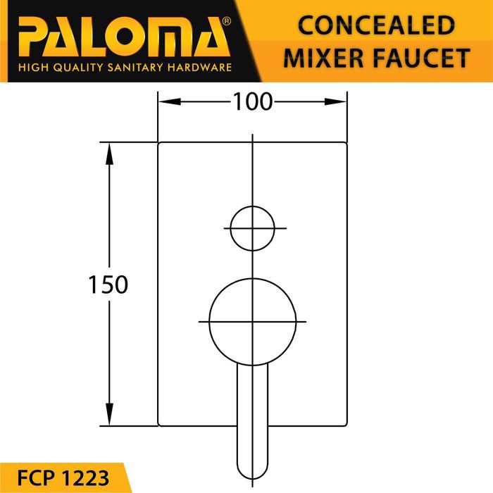 PALOMA FCP 1223 Keran Mixer 4 Lubang Tanam Dinding Tembok Kran Air