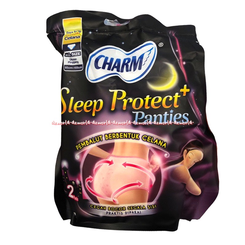 Charm Sleep Protect Panties 2pads Pembalut Berbentuk Celana Cegah Bocor Segala Sisi Charm Panties Pant Pembalut Celana