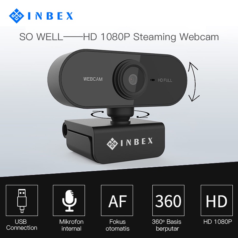 INBEX Webcam Kamera/HD  720P/Autofocus Dengan Mikrofon Usb Untuk Pc Laptop Desktop-2