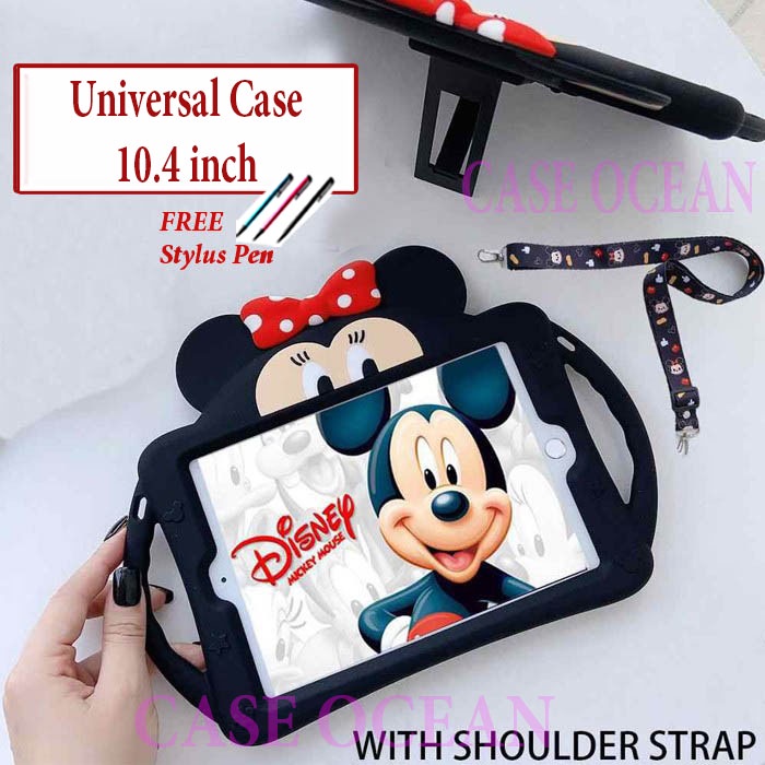 nokia tab t20 10 4 softcase soft case anak kids casing cover mickey minnie hand handle grip tali sle