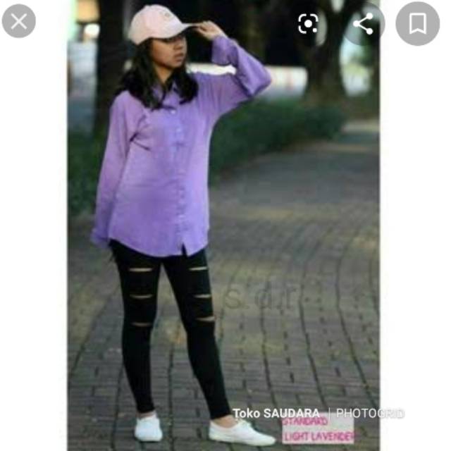 Kemeja panjang wanita lavender