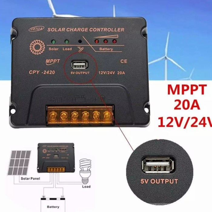 Solar Controller Scc Mppt 20A 12V/24V Best Perfomance