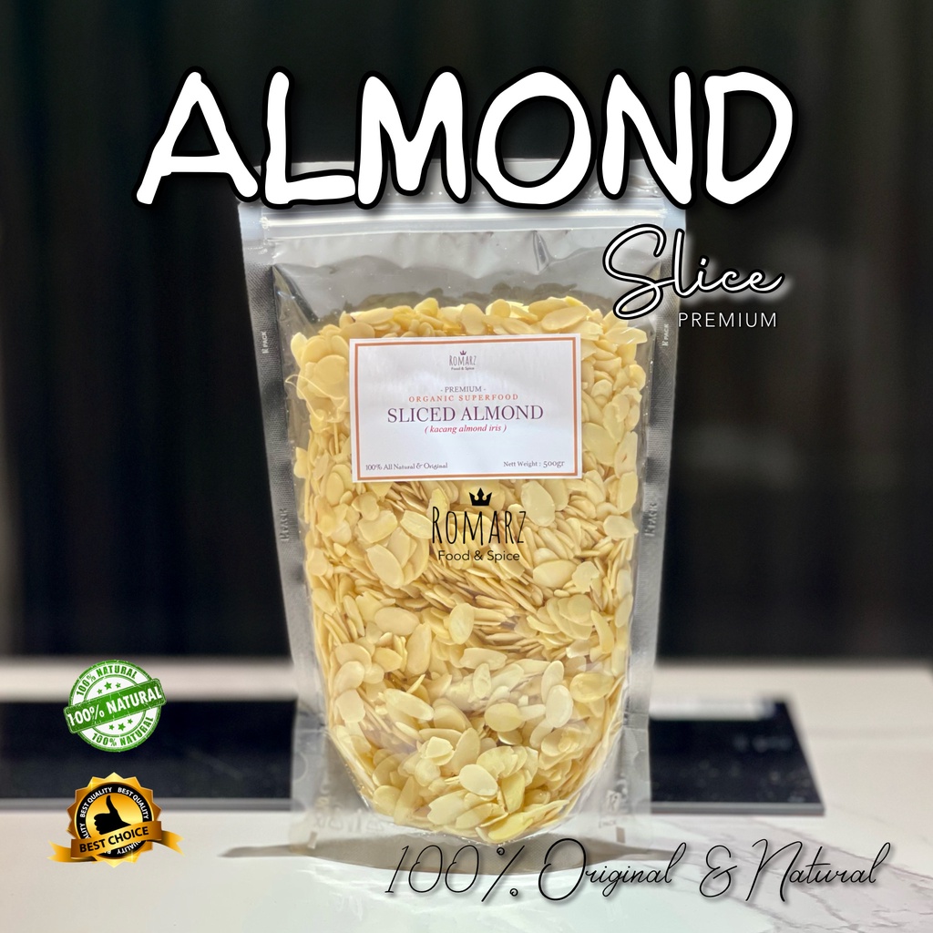 

KACANG ALMOND SLICE MENTAH PREMIUM | ALMOND IRIS PREMIUM