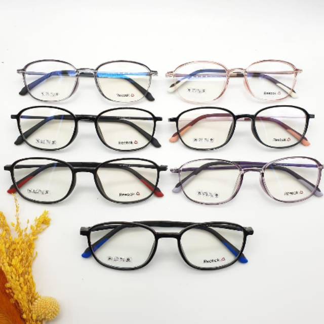 TIPIS LENTUR | frame kacamata kotak oval | paket kacamata minus/plus/cyl/antiradiasi | reebok