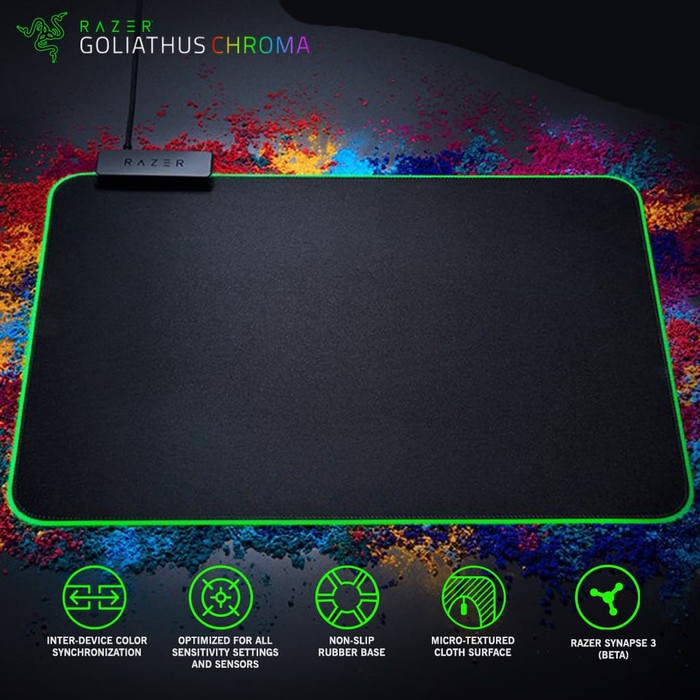 Mousepad Razer Goliathus Chroma Medium - RGB - Gaming - Garansi Resmi