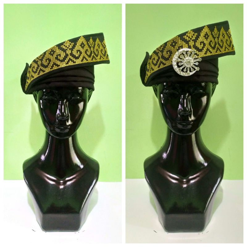 TANJAK/TENGKOLOK/DESTAR TENUN SULAM EMAS ASLI MELAYU