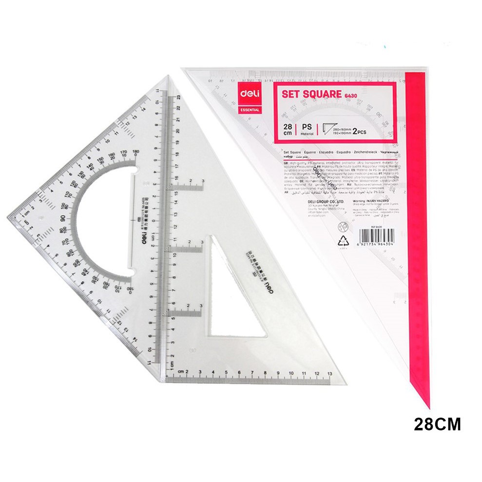 

MISTAR PENGGARIS SEGITIGA 28 CM RULER SET SQUARE ISI 2 DELI 6430