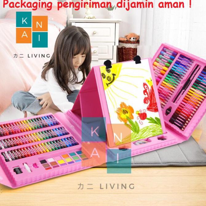 

Crayon Anak Set 208 Pcs Pensil Warna Alat Lukis Set Crayon Set - Merah Muda READY STOK