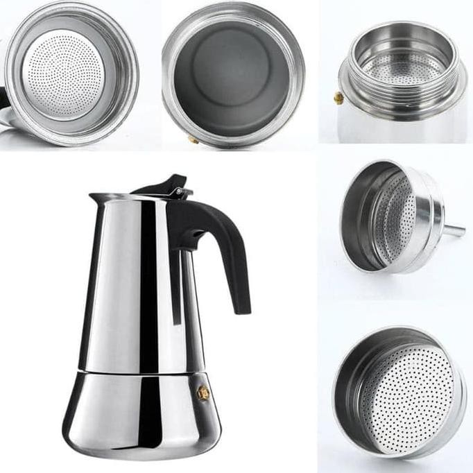 

Murah Meriah Cp0100Ss - 100Ml Teko Kopi Stainless Steel Untuk 2 Cup / Moka Pot