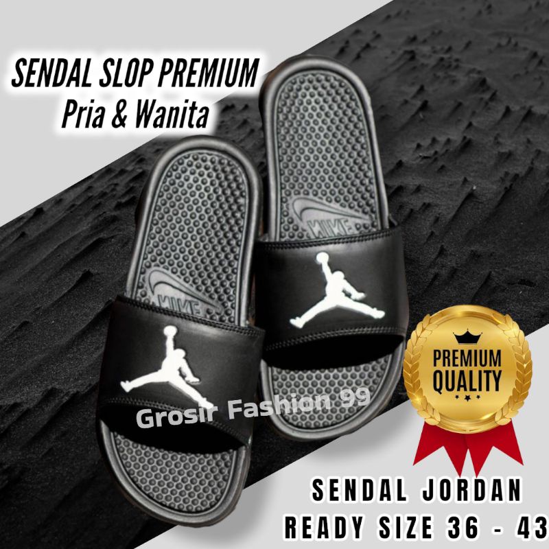 PGS SENDAL NIKE JORDAN SLIDE SPORT HITAM SANDAL SLOP PRIA WANITA IMPORT PREMIUM FLIP FLOP VIETNAM